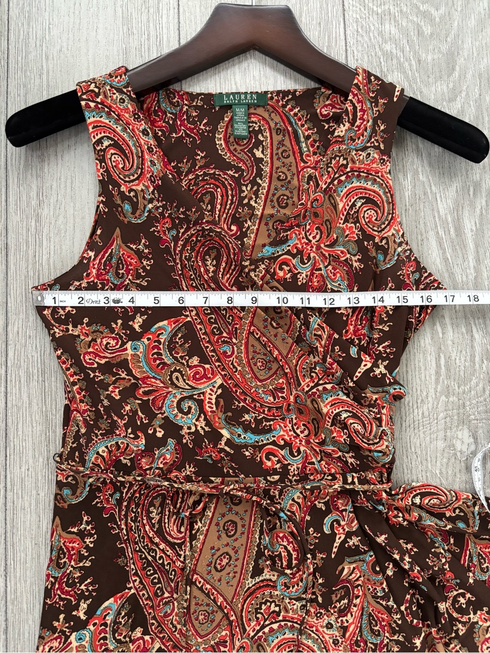 Lauren Ralph Lauren wrap dress in boho paisley. GUC. - Picture 4 of 8
